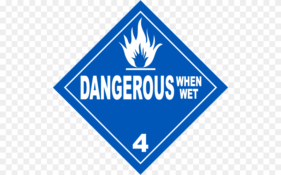 Dangerous When Wet Class 4 Placard Dangerous When Wet Placard, Sign, Symbol, Logo, Disk Free Transparent Png