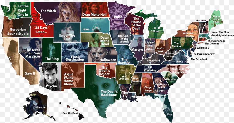 Daniel King Favorite Horror Movie By State, Adult, Person, Female, Woman Png
