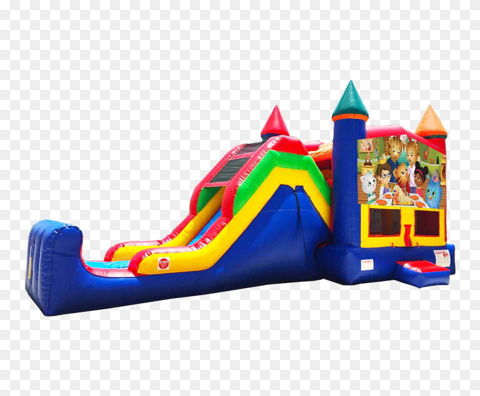 Daniel Tigers Neighborhood Super Combo In Bouncer Slide, Play Area, Inflatable, Toy, Indoors Png
