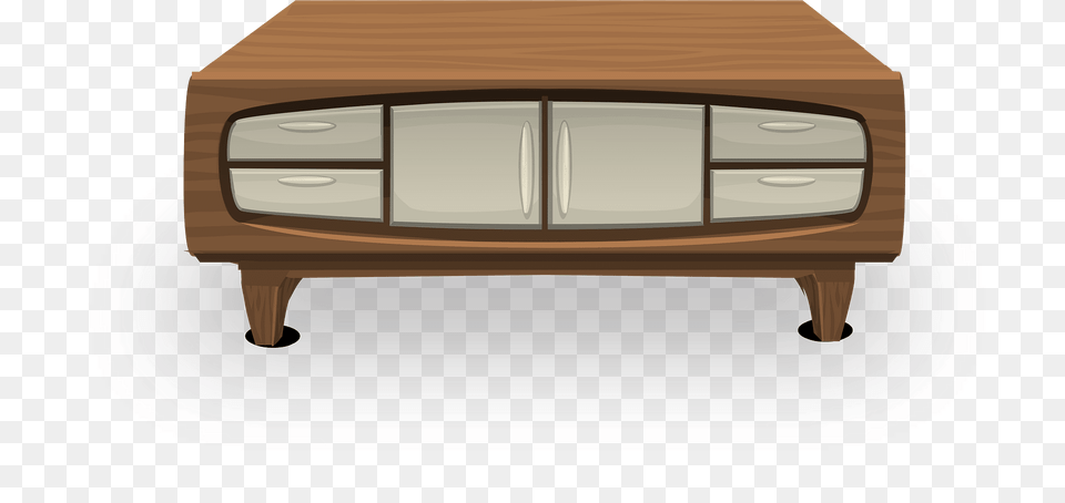 Danish Modern Small Cabinet Clipart, Coffee Table, Drawer, Furniture, Table Free Png Download