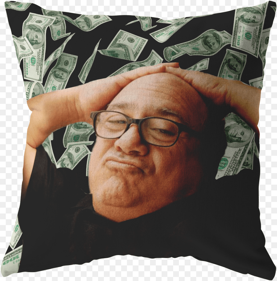 Danny Devito Sequin Pillow, Home Decor, Cushion, Photography, Person Free Png Download