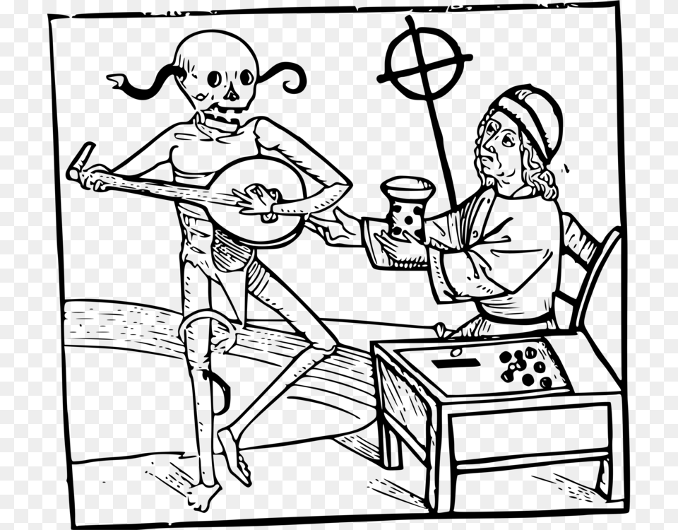 Danse Macabre Black Death Danza La Manivela Dance, Gray Free Transparent Png