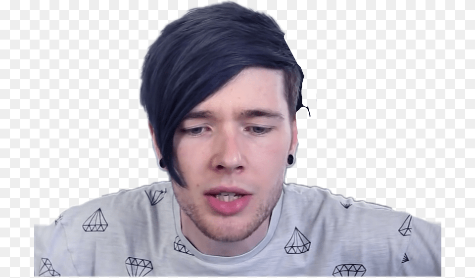 Dantdm Curtained Hair, Adult, Face, Head, Male Png