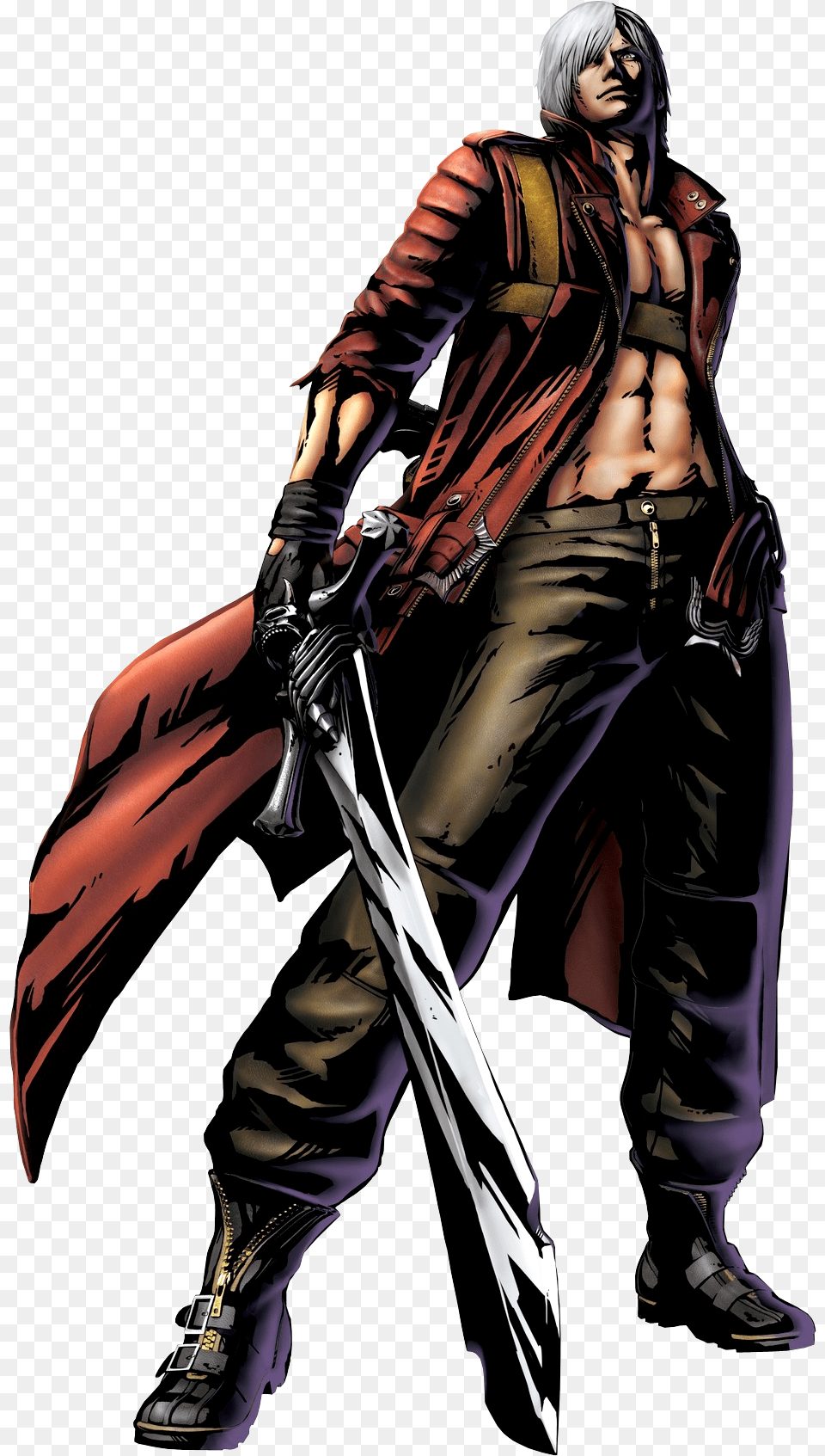 Dante Marvel Vs Capcom 3 Personagens, Adult, Weapon, Sword, Person Free Png Download