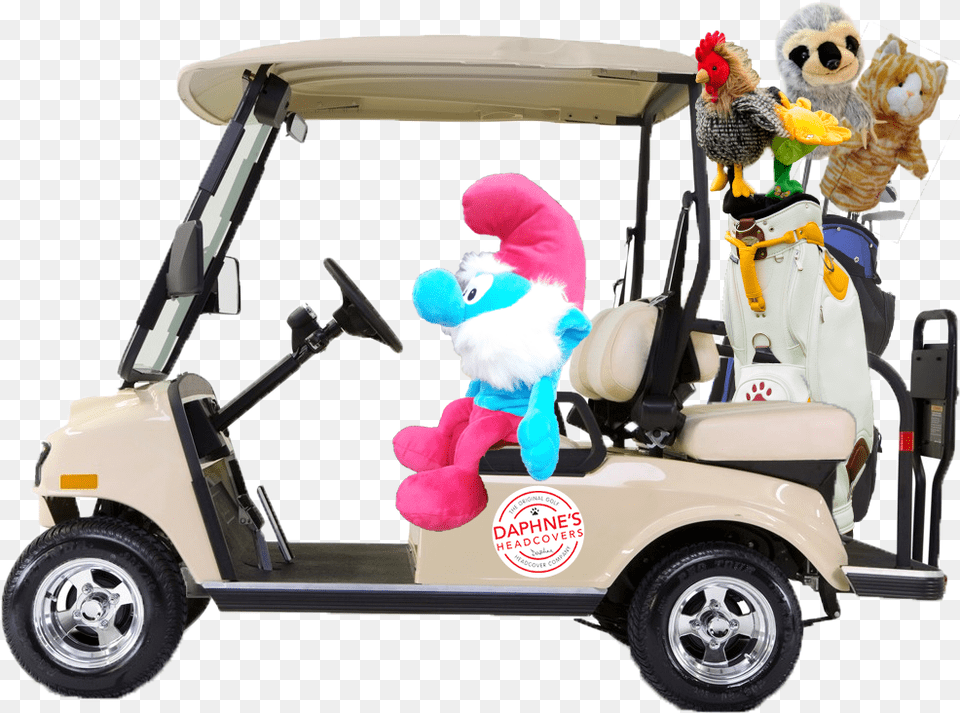 Daphne S Headcovers Golf Cart Side, Toy, Wheel, Machine, Chicken Free Transparent Png