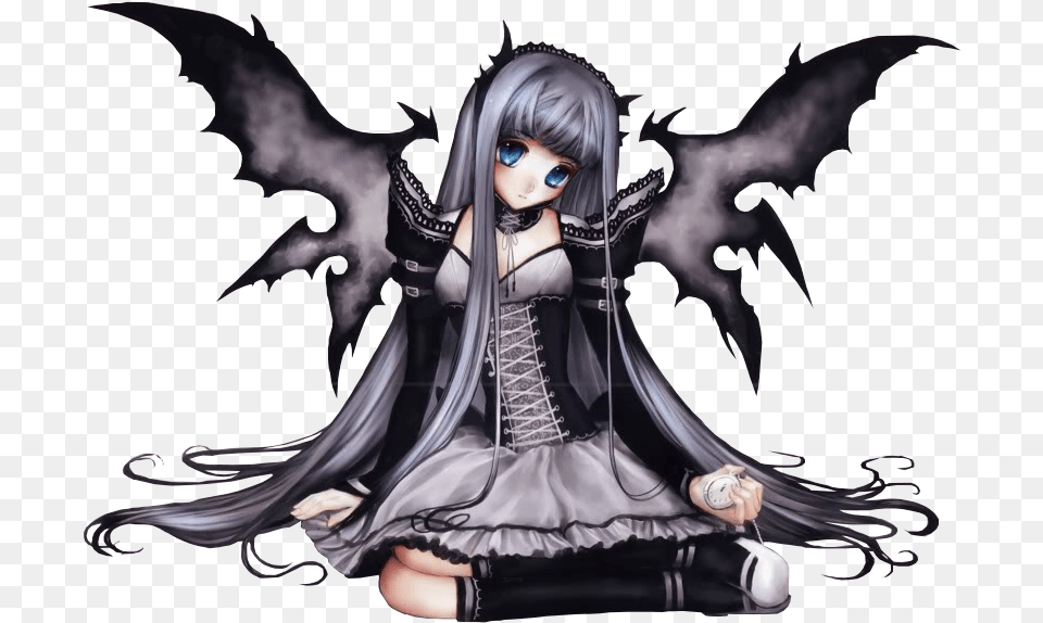 Dark Angel Transparent Angelpn Goth Anime Girl Render, Book, Comics, Publication, Adult Png Image