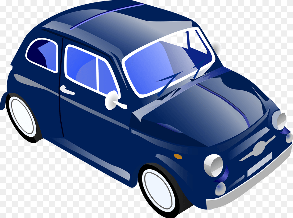 Dark Blue Fiat 500 Car Clipart, Coupe, Sports Car, Transportation, Vehicle Free Png