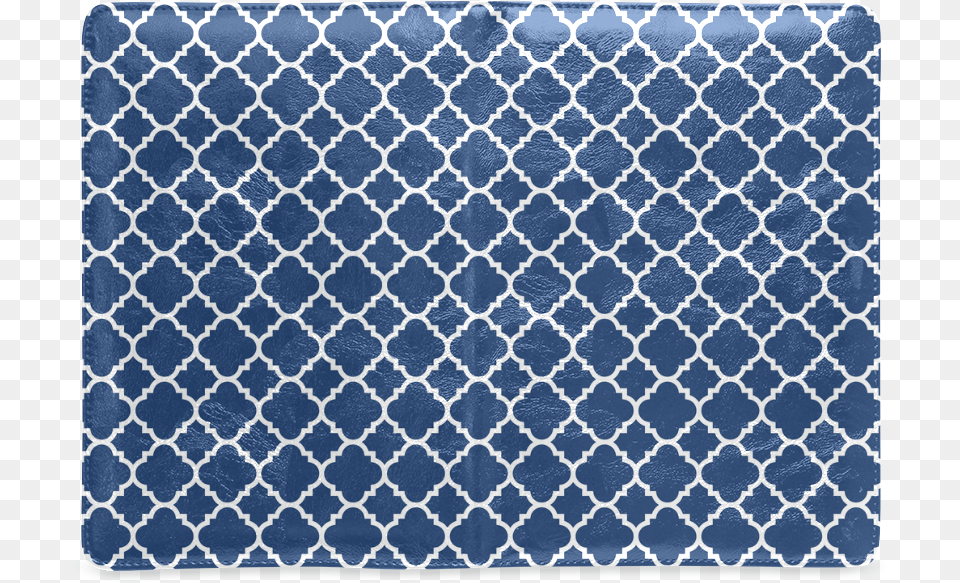 Dark Blue White Quatrefoil Classic Pattern Custom Notebook Grouse Mountain, Home Decor, Rug, Blackboard Free Png Download