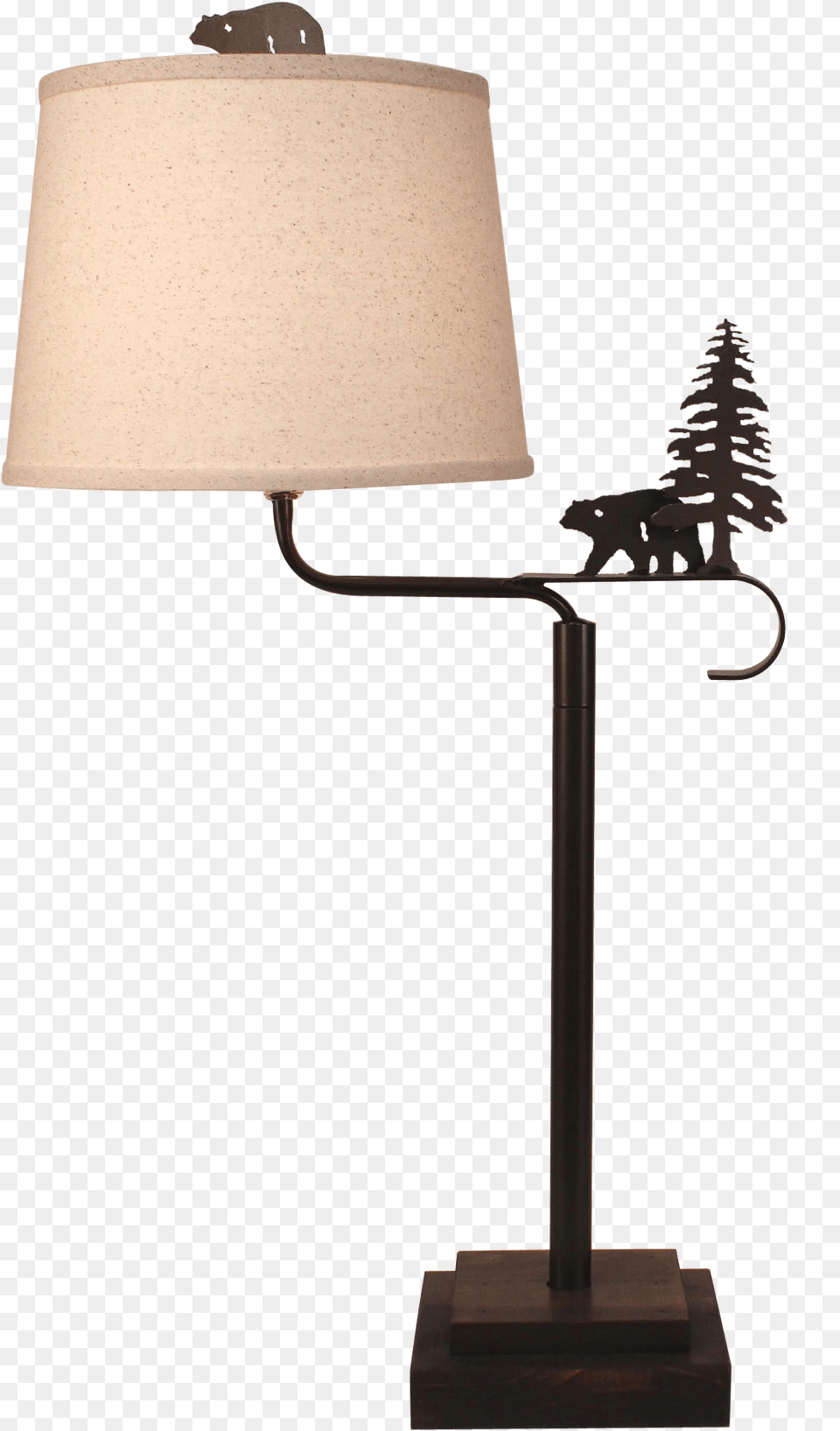 Dark Bronze Iron Swing Arm Table Lamp With Wooden Base Lamp, Lampshade, Table Lamp Free Transparent Png