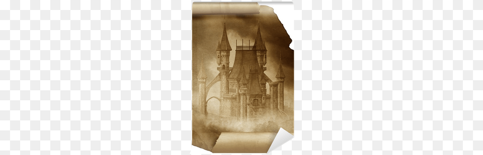 Dark Castle On A Old Paper Scroll Wall Mural Pixers Dark Castle Throw Blanket, Architecture, Building, Spire, Tower Free Png