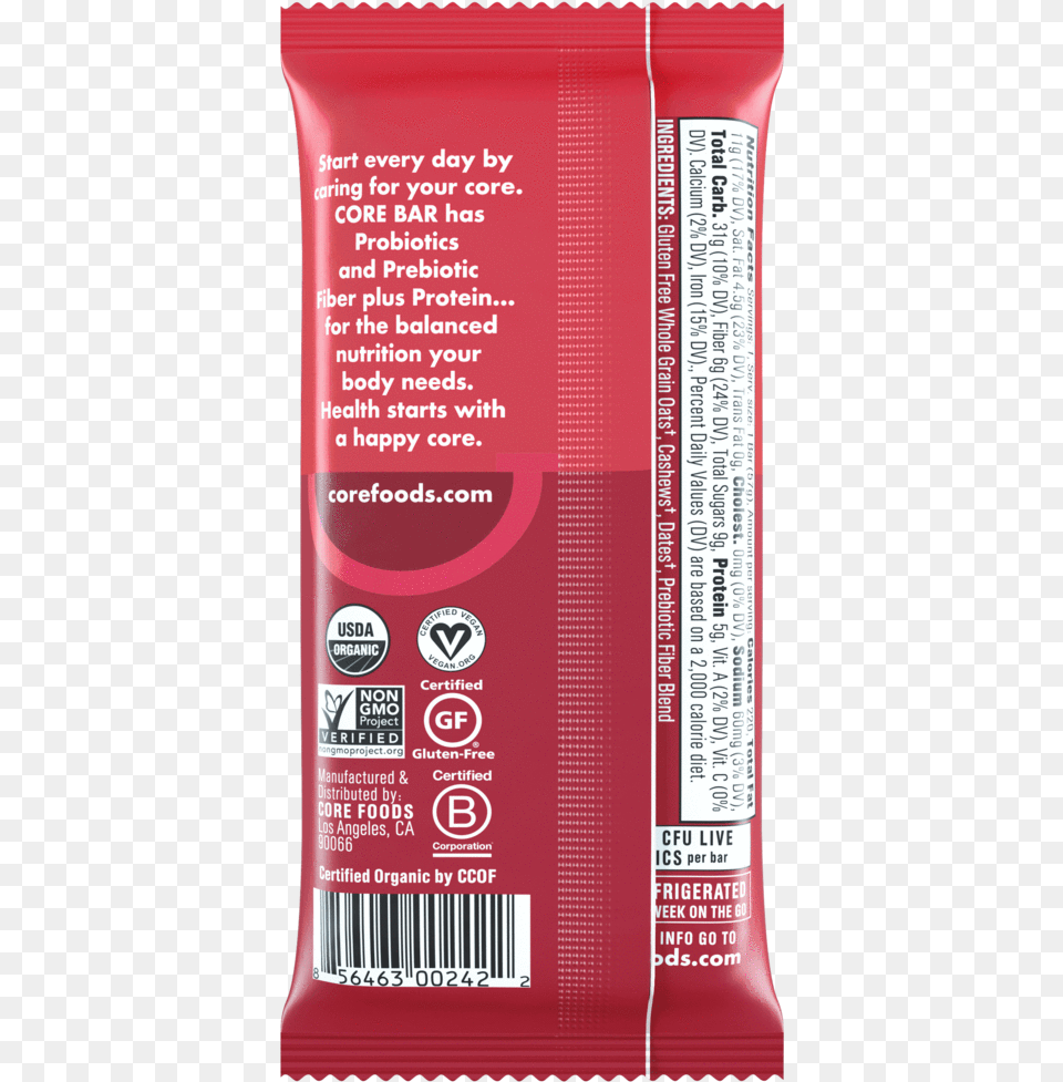 Dark Chocolate Cherry 8 Bars 2 Oz Core Food Bars Nutrition, Book, Publication, Sweets, Text Free Png Download