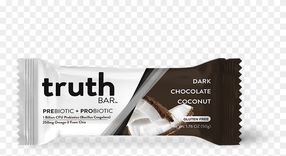 Dark Chocolate Coconut Truth Bar, Food, Sweets Free Transparent Png