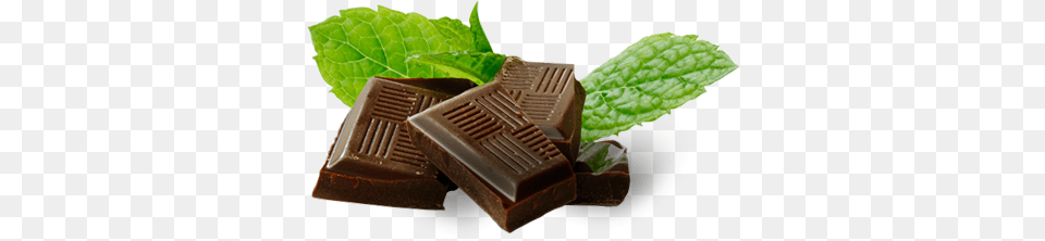 Dark Chocolate Photo Dark Chocolate And Mint, Dessert, Food, Herbs, Plant Png Image