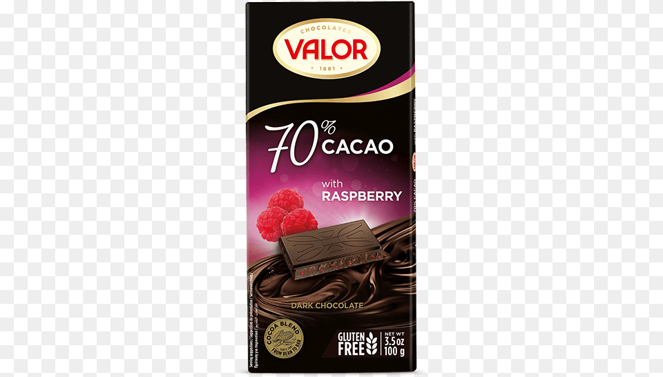 Dark Chocolate With Raspberry 100g Valor Chocolate Mint, Berry, Food, Fruit, Plant Free Png Download