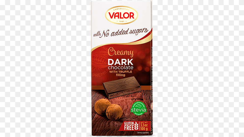 Dark Chocolate With Truffle Creamy No Sugar Added 100g Valor No Sugar Added Dark Chocolate Mousse Orange, Cocoa, Dessert, Food Free Transparent Png