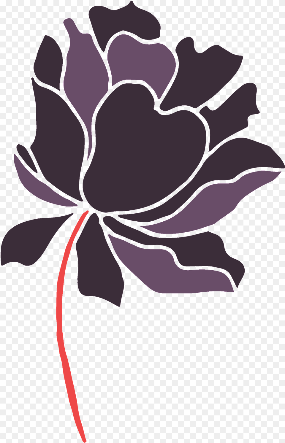 Dark Color Hand Painted Flowers Transparent Decorative Portable Network Graphics, Flower, Leaf, Petal, Plant Png