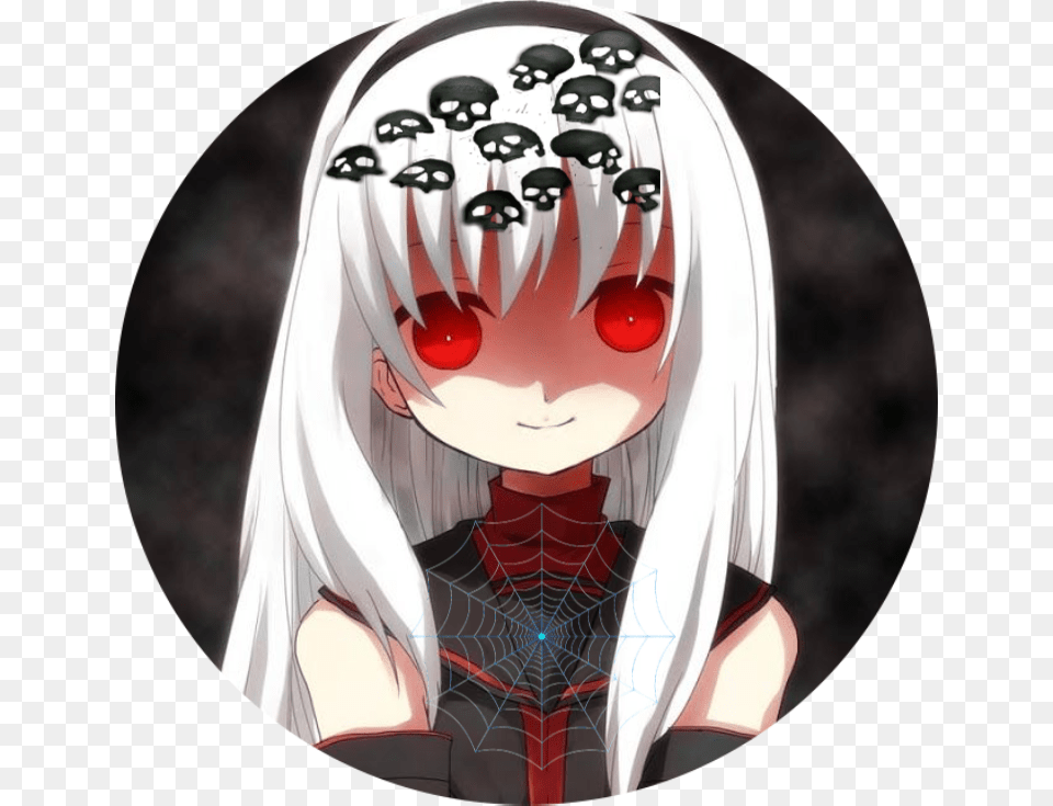 Dark Creepy Anime Icon Horror Scary Monsters With Glowing Red Eyes, Book, Publication, Comics, Adult Free Transparent Png