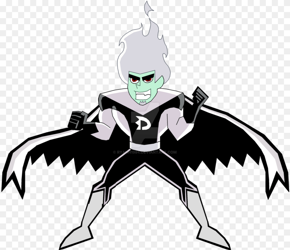 Dark Danny Phantom, Person, Stencil, Face, Head Free Png