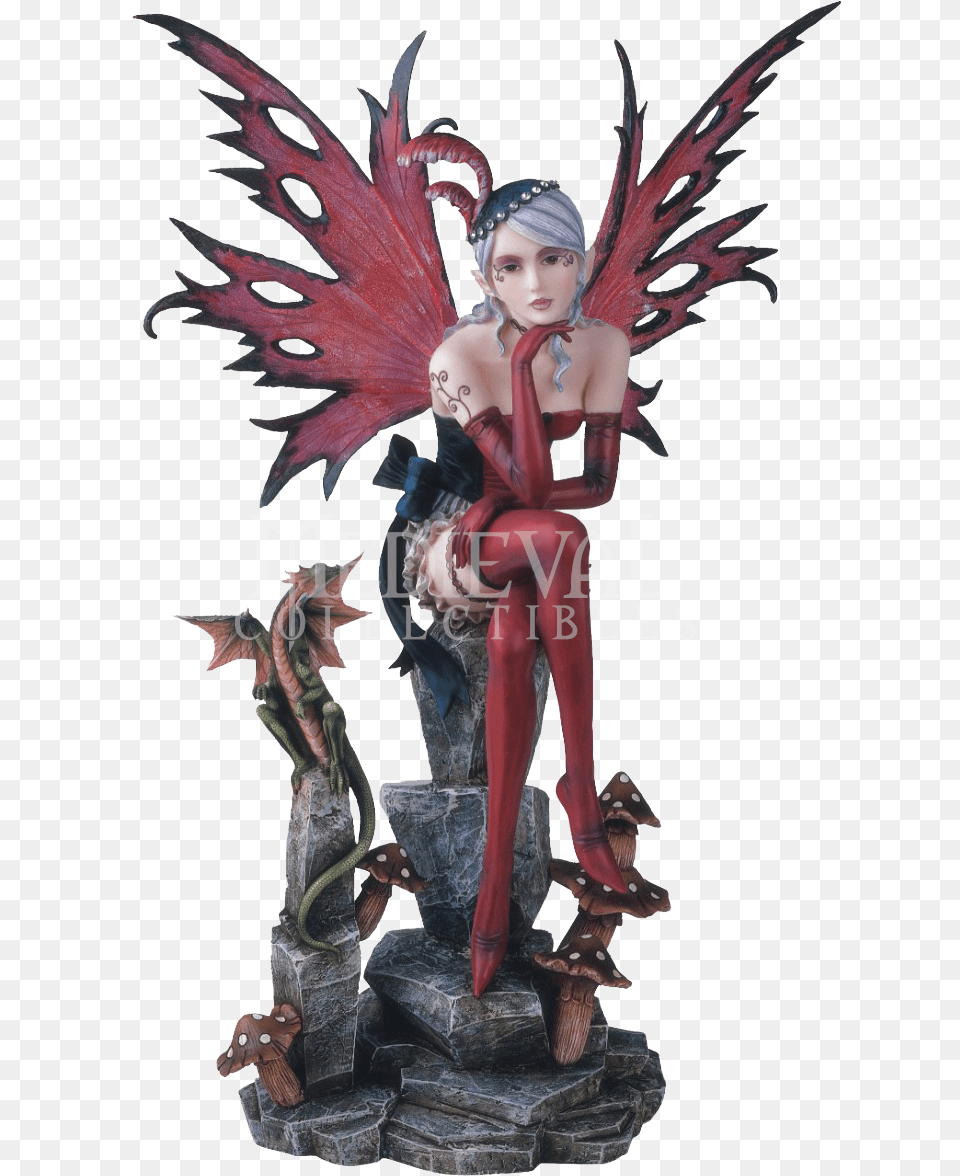 Dark Fairy Figurine, Person, Face, Head, Clothing Free Png