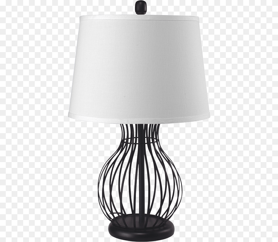 Dark Finished Bird Cage Style Table Desk Lamp, Table Lamp, Lampshade Png Image