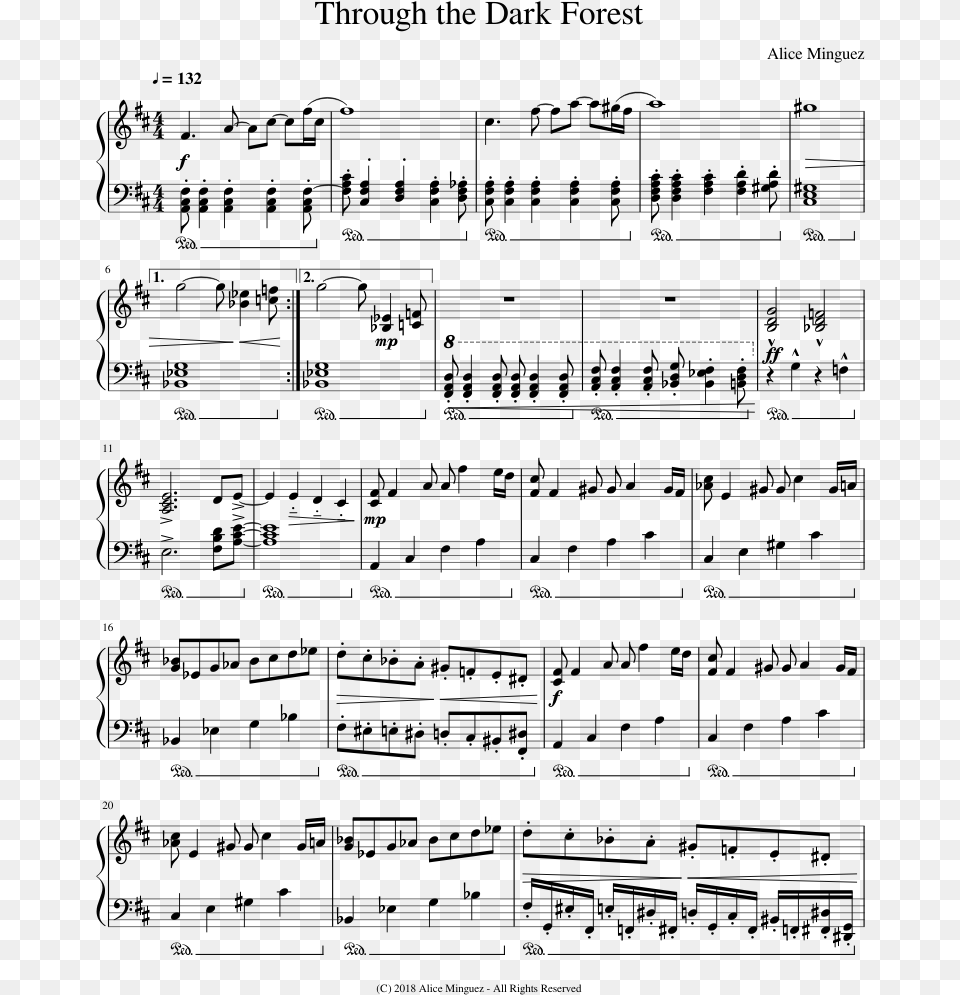 Dark Forest Sheet Music, Gray Free Png