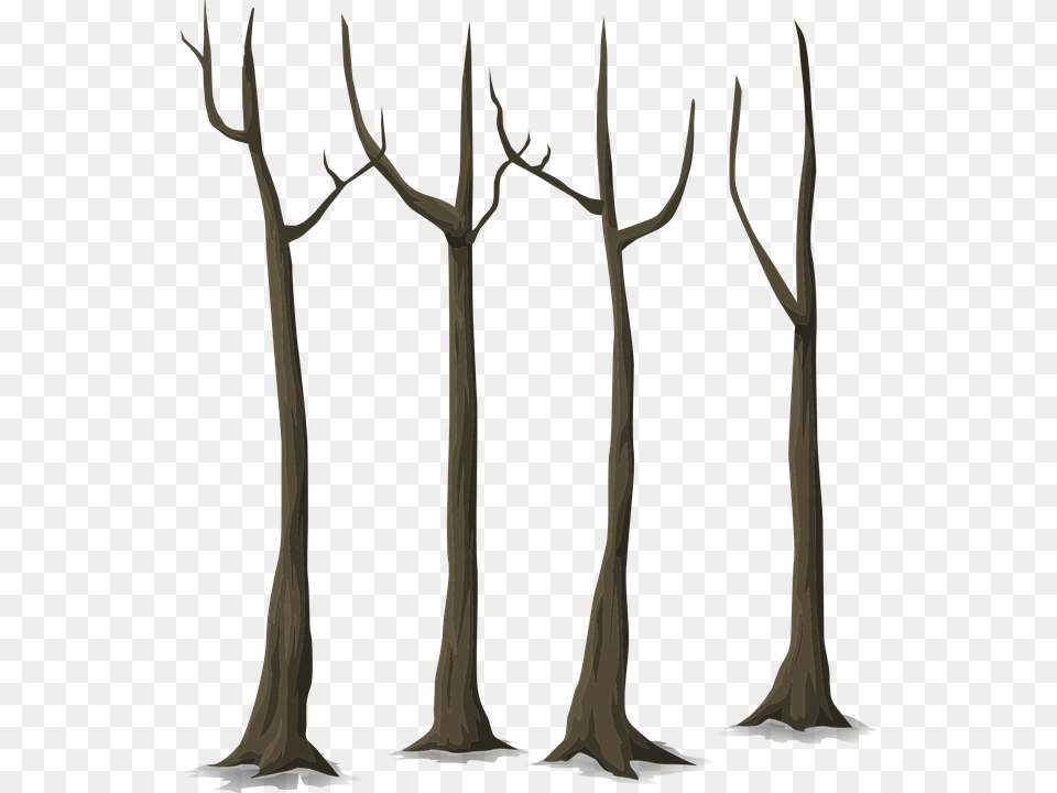 Dark Forest Tree Trunk Vector, Wood, Bow, Weapon, Plant Png