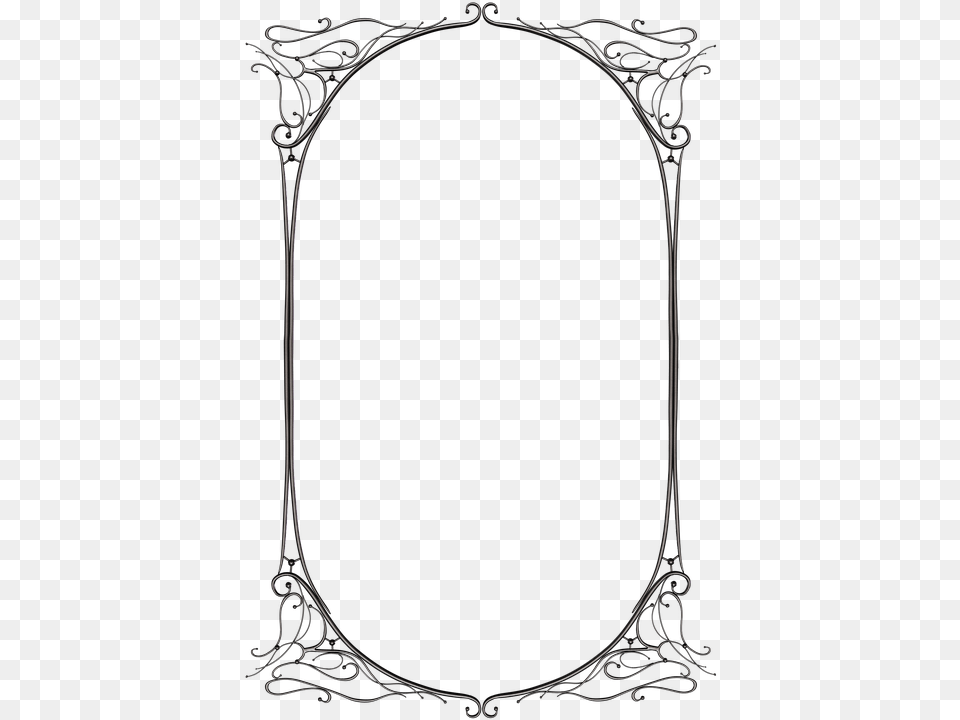 Dark Gothic Fantasy Black Metal Frame Picture Gothic Borders Clip Art, Mirror, Crib, Furniture, Infant Bed Free Png