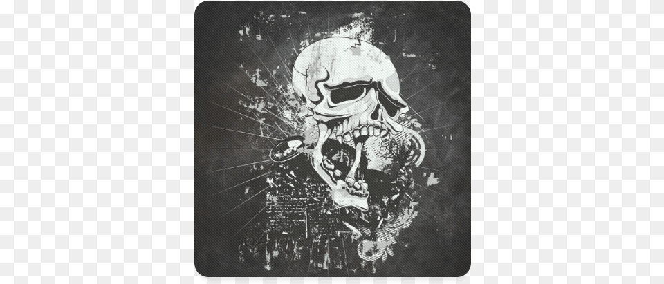 Dark Gothic Skull Square Coaster Macbook Air Case Skull, Emblem, Symbol, Advertisement, Poster Free Png Download