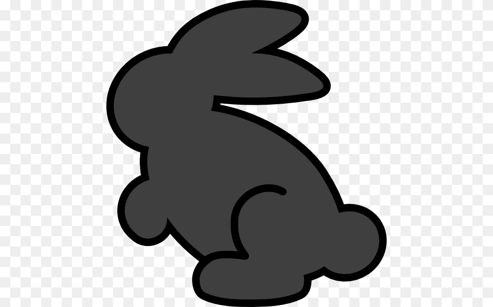 Dark Gray Bunny Clip Art, Animal, Mammal, Rabbit, Silhouette Png