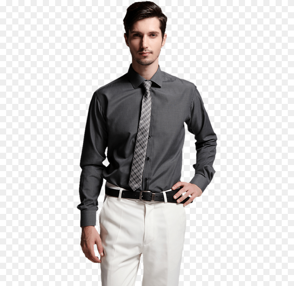 Dark Gray Shirt With Tie, Accessories, Formal Wear, Dress Shirt, Clothing Png
