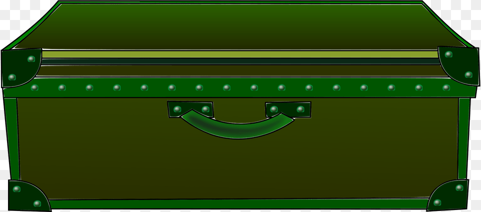 Dark Green Traveling Trunk Clipart, Treasure, Box Png Image