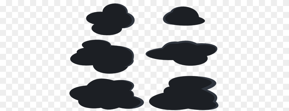 Dark Grey Clouds Set Vector Clip Art, Silhouette, Home Decor Free Png