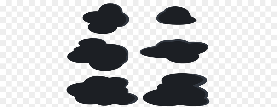 Dark Grey Clouds Set Vector Clip Art, Silhouette, Home Decor Png