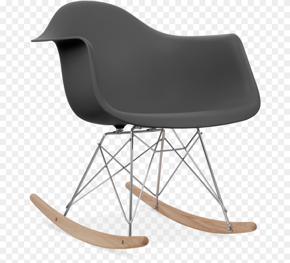 Dark Grey Eames Style Rar Rocker Chair Rocking Chairs Eames Rocking Chair, Furniture, Rocking Chair Free Png Download
