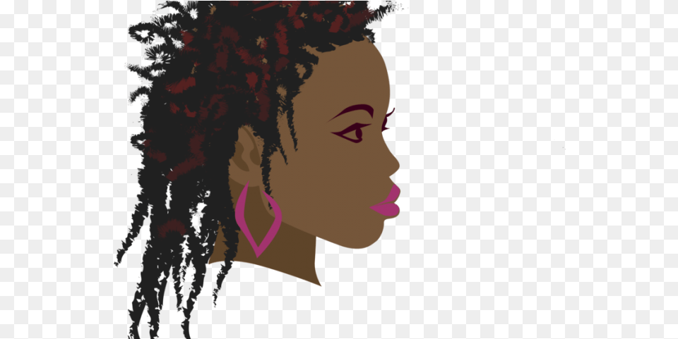 Dark Hair Clipart Afro Wig Black Girl Art Side Profile African Woman Drawing, Accessories, Portrait, Photography, Person Free Png
