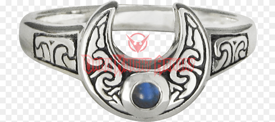 Dark Knight Armoury Sterling Silver Horned Moon Ring Amethyst Gemstone, Accessories, Jewelry Png Image