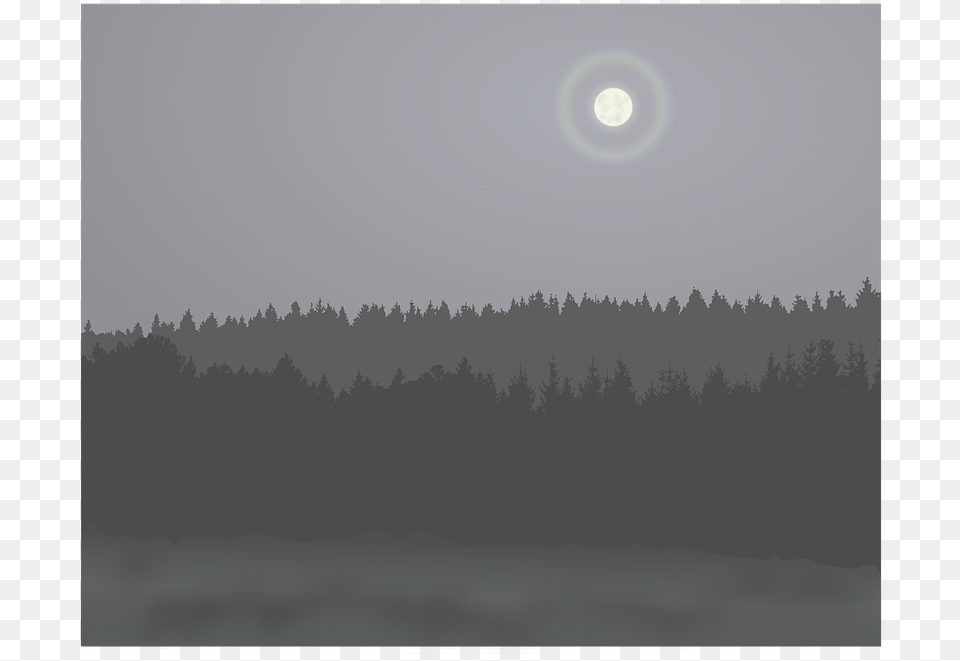 Dark Mist Moon Spruce, Astronomy, Nature, Night, Outdoors Free Transparent Png
