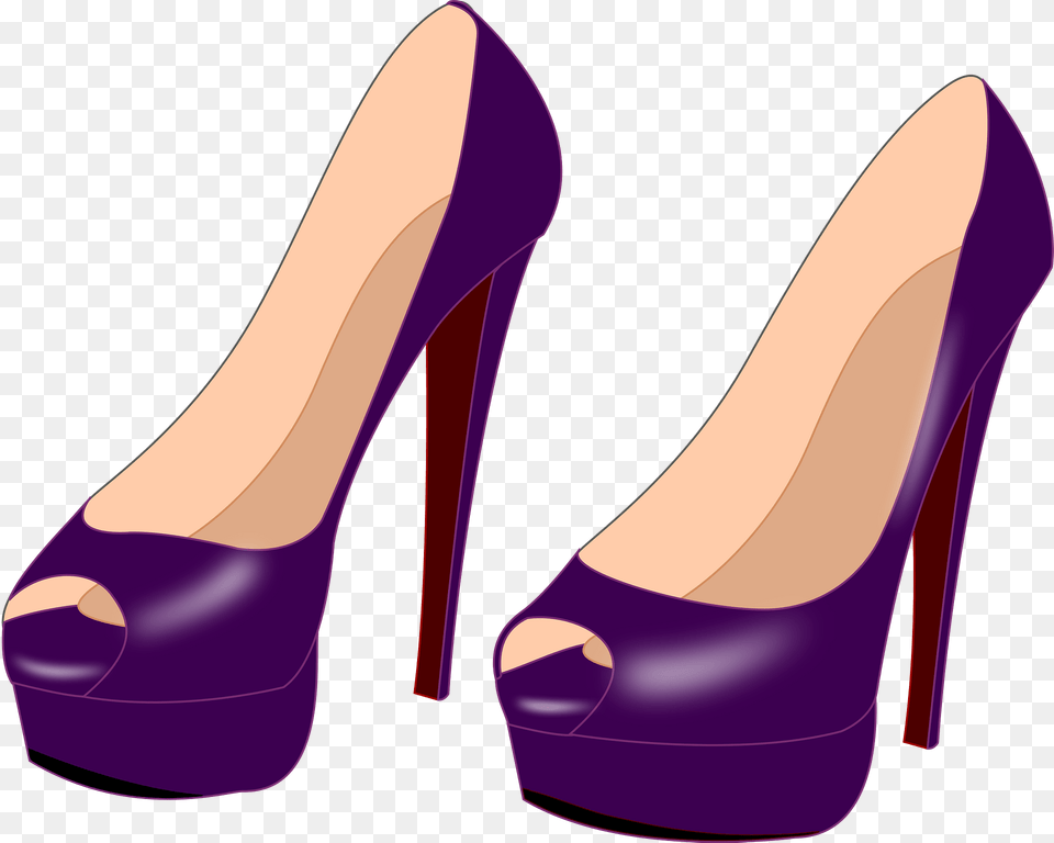 Dark Purple High Heeled Shoes Clipart, Clothing, Footwear, High Heel, Shoe Free Png