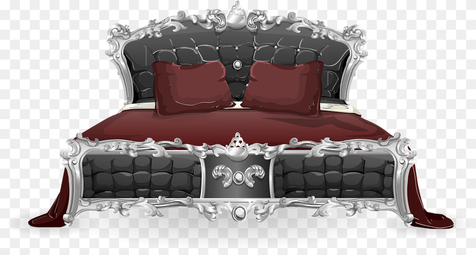 Dark Red Bed Clipart, Furniture, Crib, Infant Bed, Bedroom Png