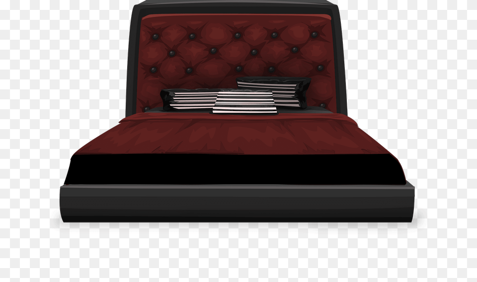 Dark Red Bed Clipart, Furniture, Car, Transportation, Vehicle Png Image