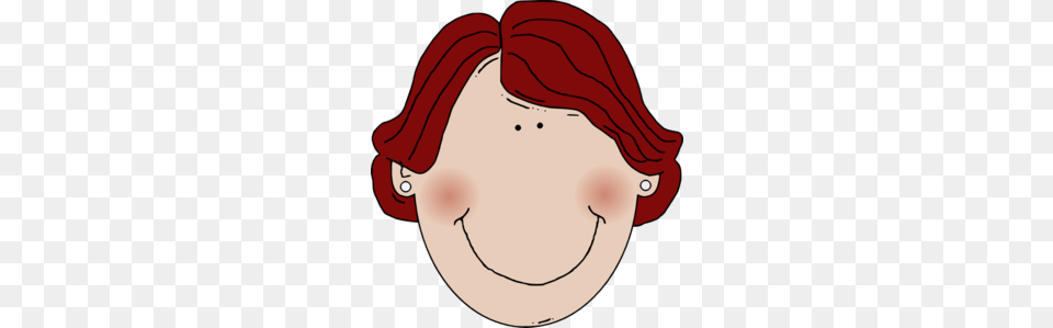 Dark Red Hair Middle Age Cartoon Clip Art, Head, Person, Face, Baby Free Png