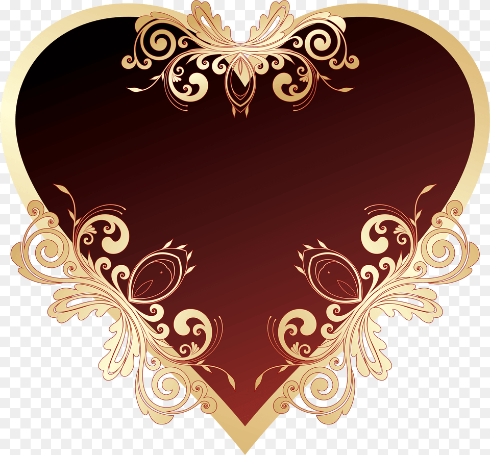 Dark Red Heart File, Art, Graphics, Floral Design, Pattern Png Image