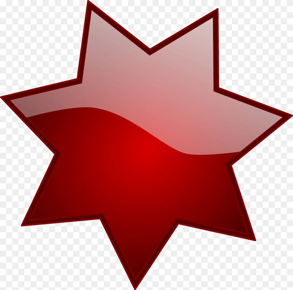 Dark Red Heptagram Star Clipart, Leaf, Plant, Symbol, Logo Free Png