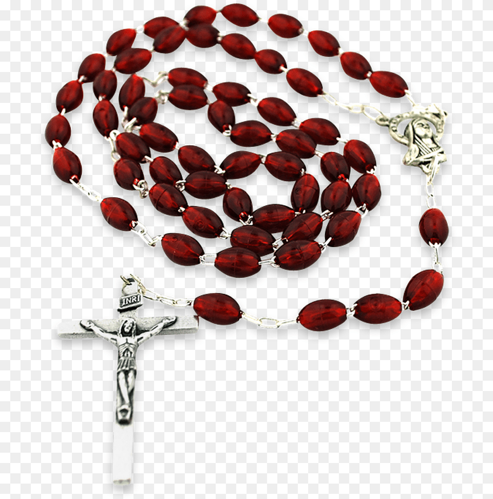Dark Red Rosary Beads Rosary, Accessories, Cross, Symbol, Bead Png