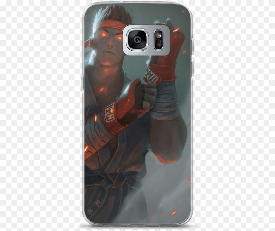 Dark Ryu Mockup Case On Phone Case On Phone Samsung Smartphone, Body Part, Person, Hand, Finger Png