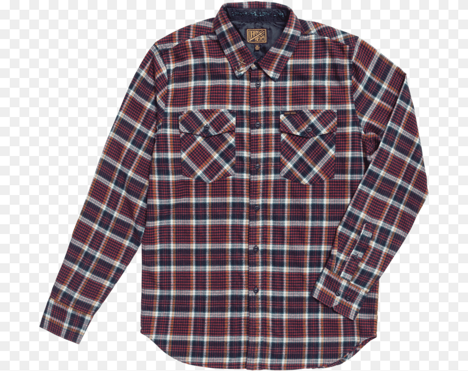 Dark Seas Slacker Flannel Navyred, Clothing, Dress Shirt, Long Sleeve, Shirt Png