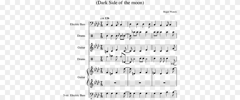 Dark Side Of The Moon Sheet Music, Gray Free Png Download