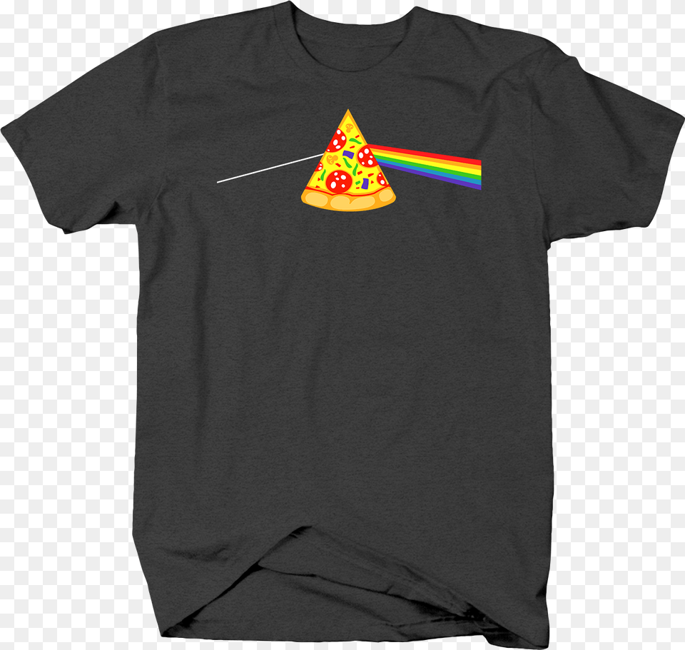 Dark Side Of The Mushroom Pizza Prism Pink Floyd Album Rt Charger Shirt, Clothing, Hat, T-shirt, Triangle Png Image