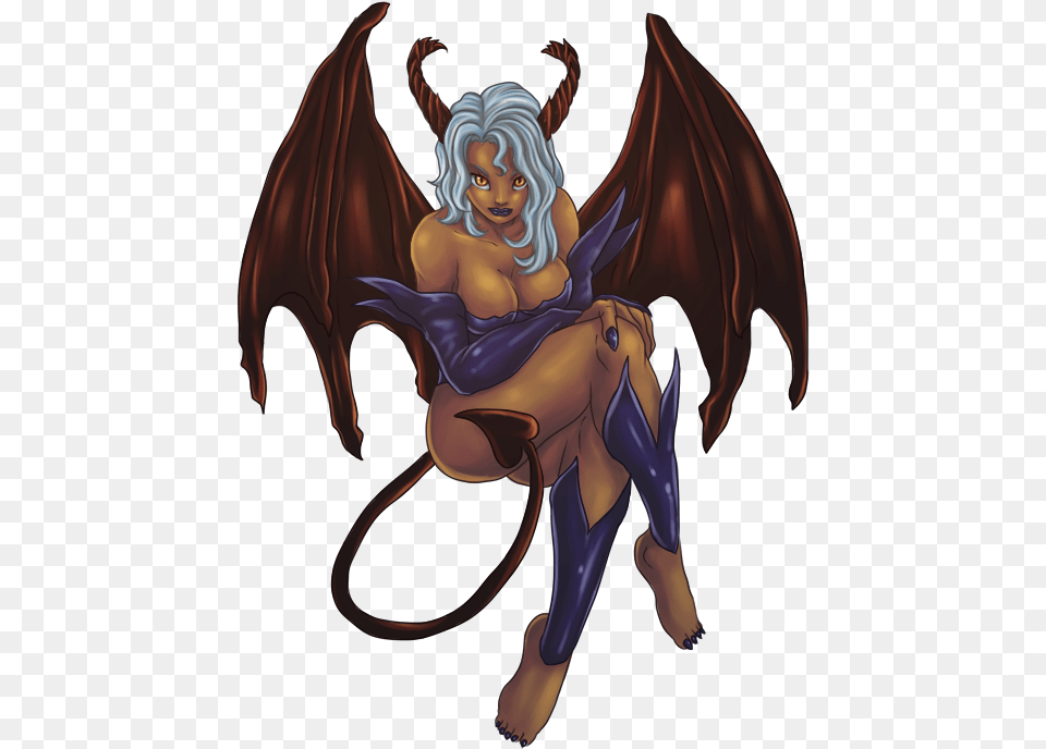 Dark Skin Succubus Found Dark Skin Anime Figure, Publication, Book, Comics, Woman Free Png Download