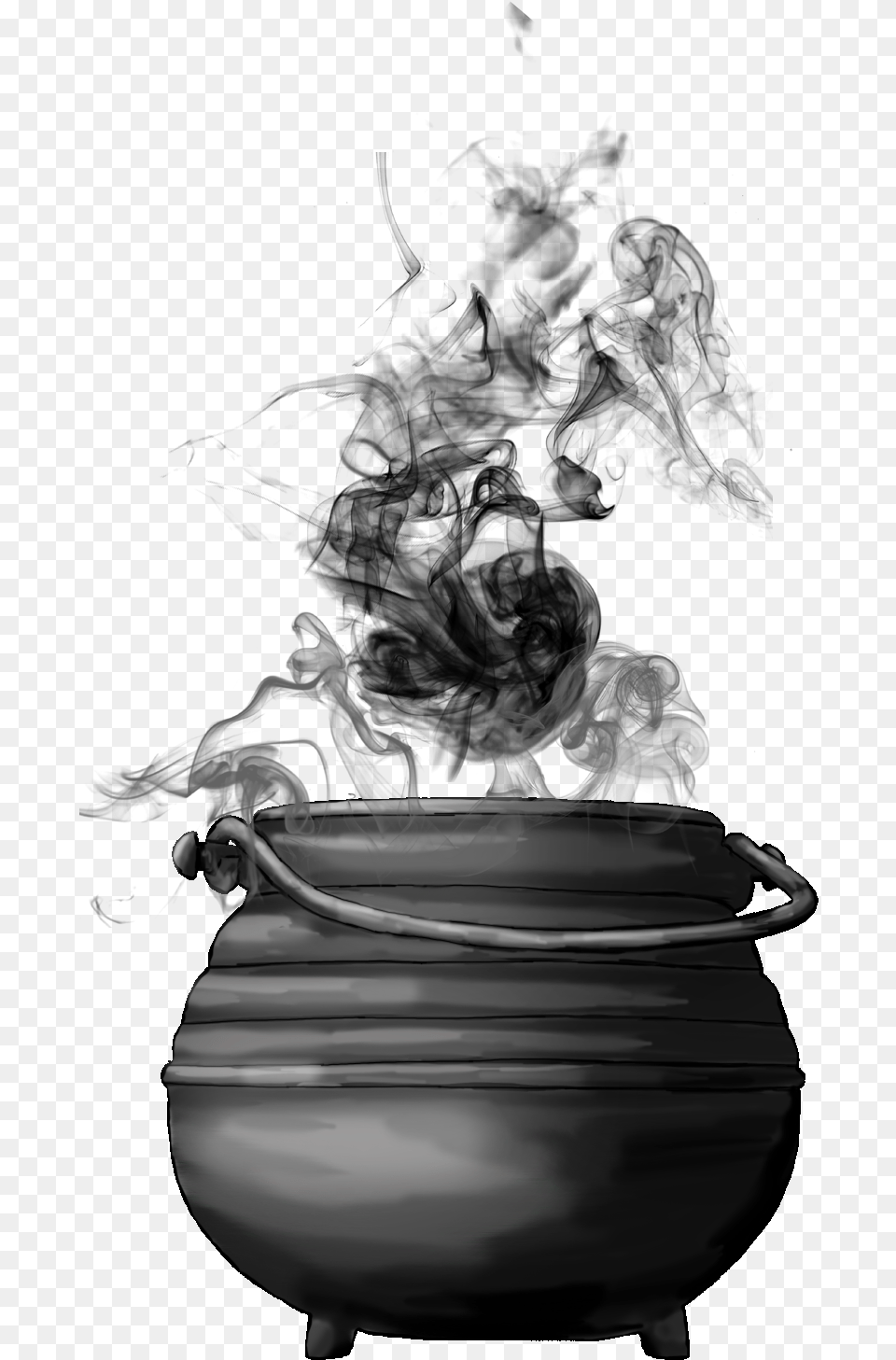Dark Smoke Cauldron With Smoke, Pottery, Water, Baby, Person Free Png Download